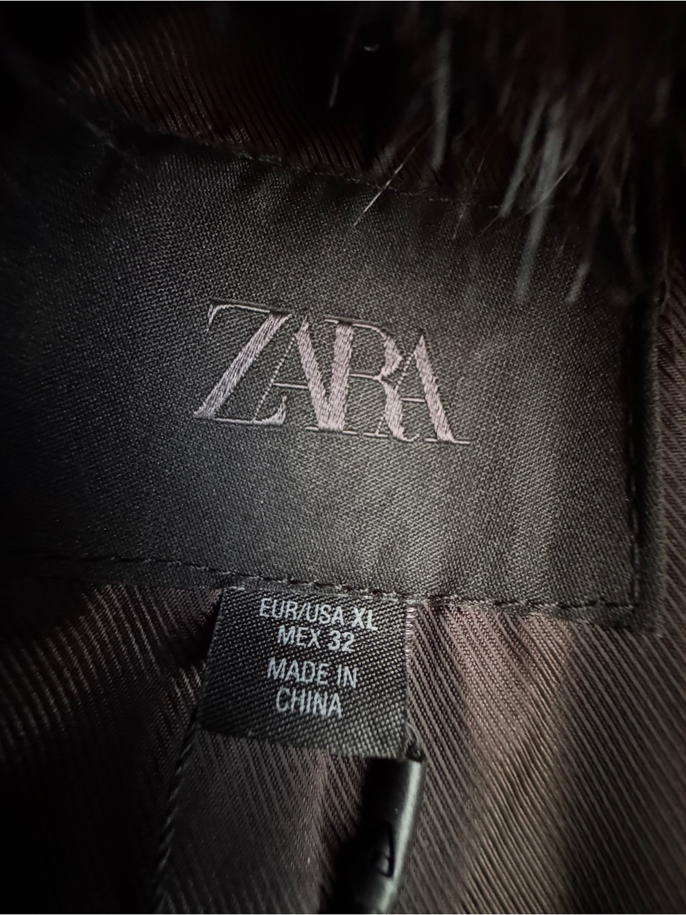 NWT Zara Faux Suede Jacket with Detachable Faux Fur Collar Brown XL - Picture 7 of 9